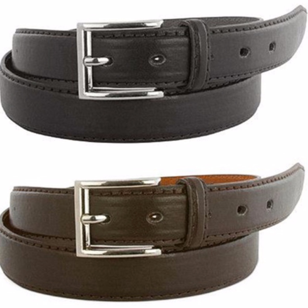 NEW Men's Genuine Leather Belts 2PK Size 34-36